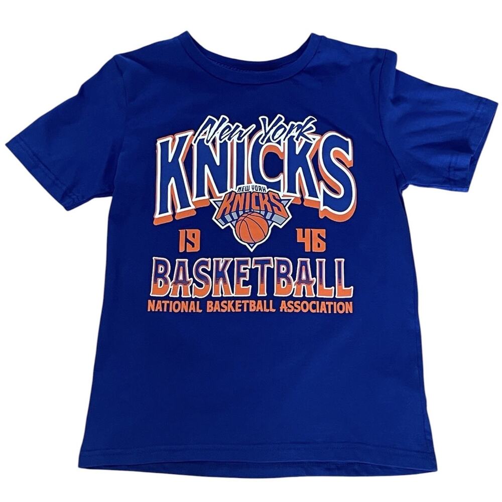 NBA -New York Knicks Shirt Youth Size Large 12/14 Blue Short Sleeve Basketball